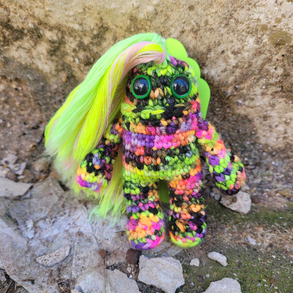 Brandy Glow in the Dark Crochet Monster