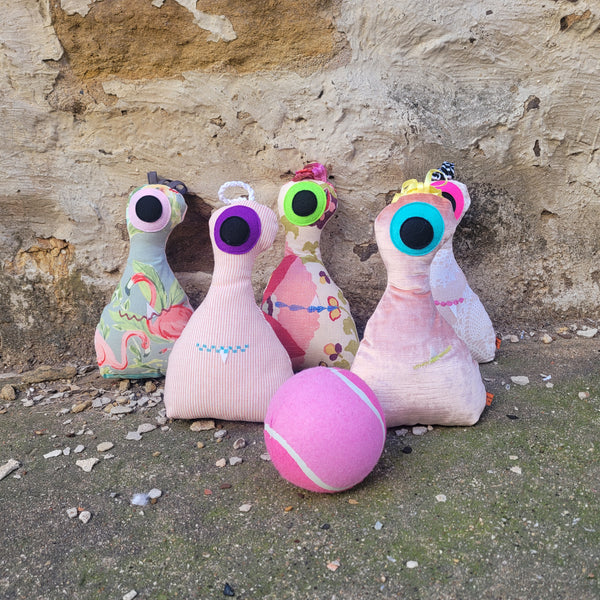 Pink Bowling Pin Game Set