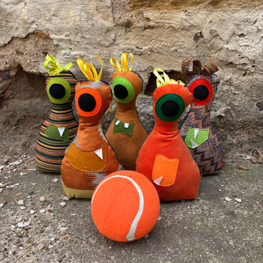 Orange Bowling Pin Game Set