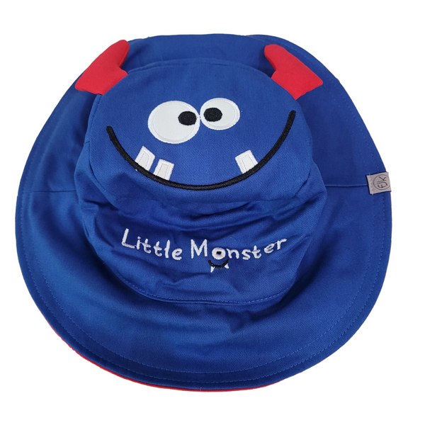 Reversible Monster Kids Sun Hat 2-4 years